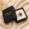 Royal Ruby Leaf Ring – Gold Plated Adjustable Ring
