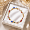 Tulip Bracelet – Gold Plated Multicolor Zircon Floral Bracelet