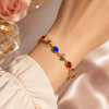 Tulip Bracelet – Gold Plated Multicolor Zircon Floral Bracelet