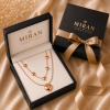 Heart Charm Necklace Set – Rose Gold Double Layer Necklace