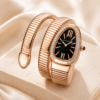 Luxury Rose Gold Snake Bracelet Watch for Women